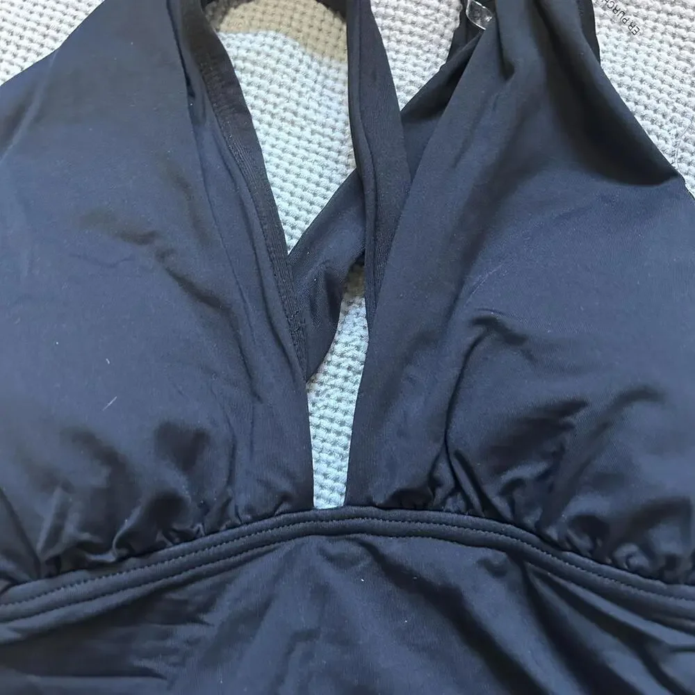 NWT Michael Kors‎ Convertible Deep V One-Piece Black Size 8